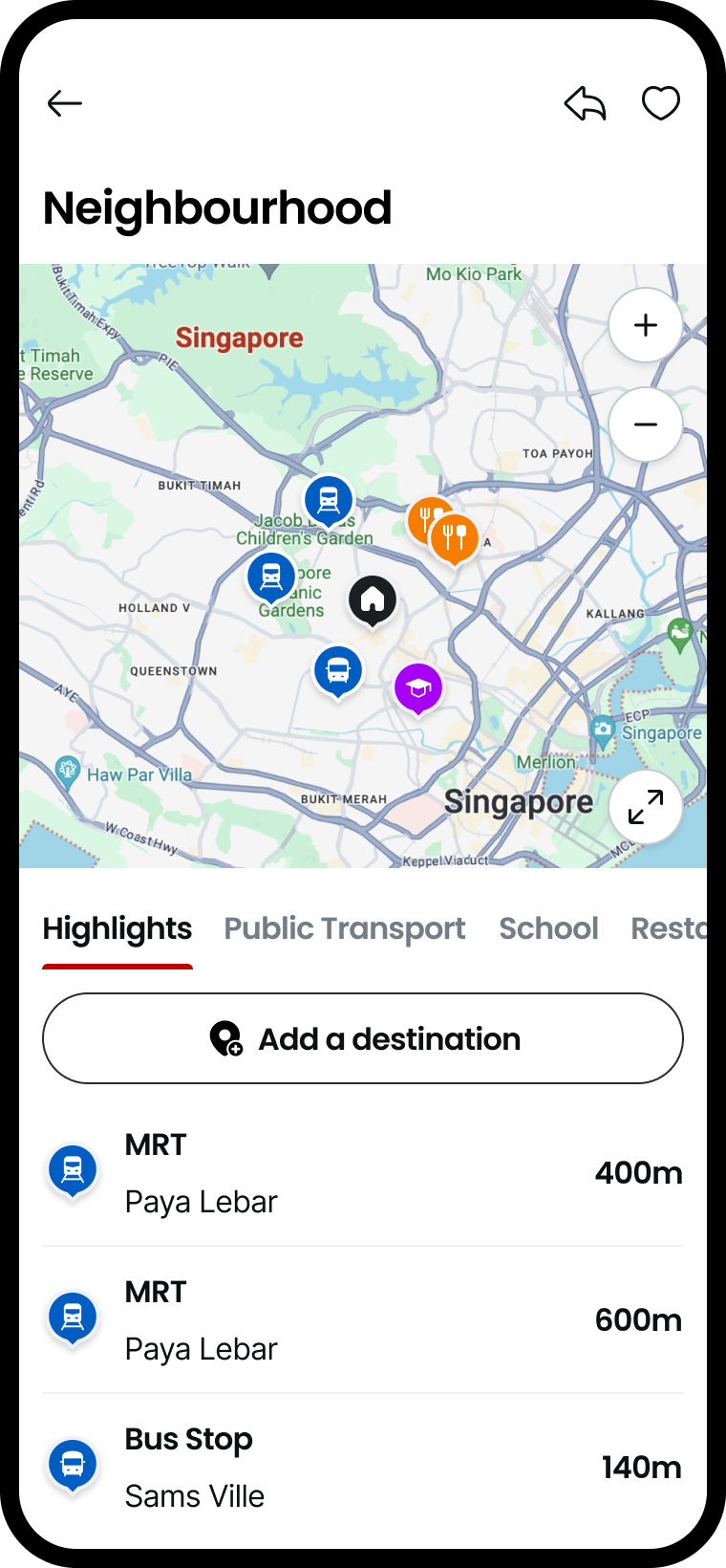 Exploration showing highlights section with auto-selected places